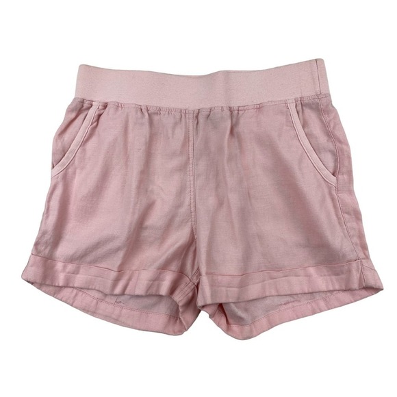 Hope & Harlow Size XS Pink Cuffed Linen Blend Shorts - Picture 1 of 6